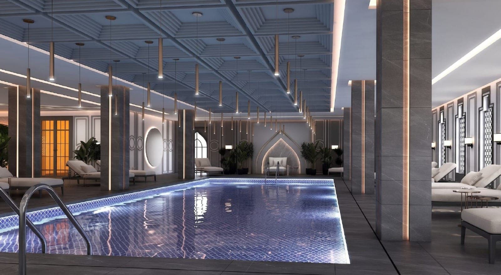 Heated swimming pool at Hadith Hotel