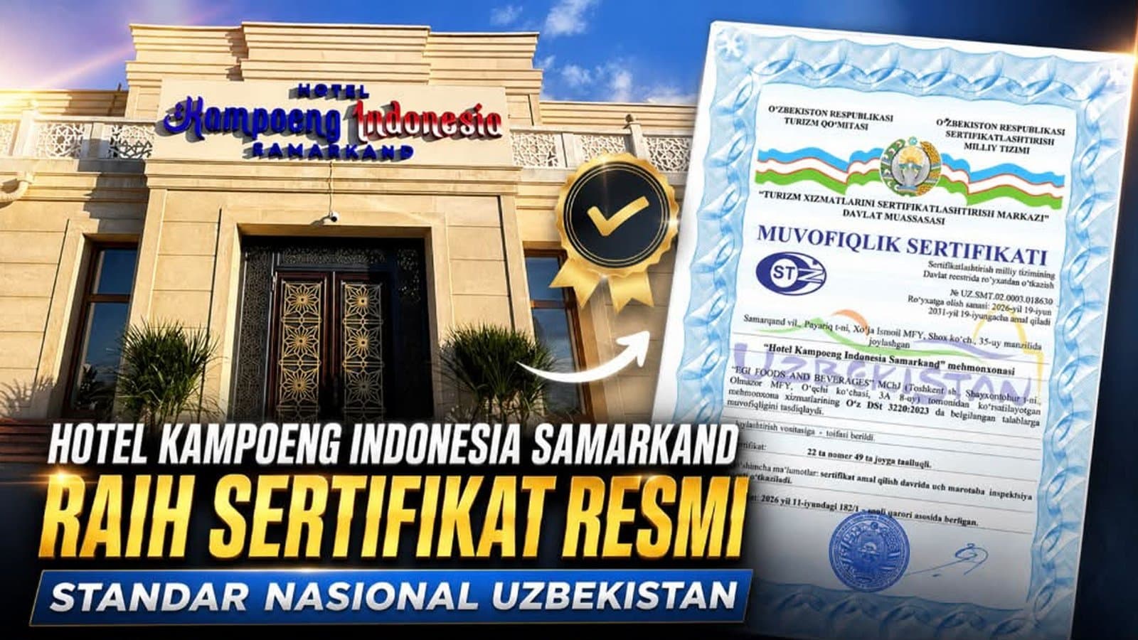 National tourism certificate presentation for Hotel Kampoeng Indonesia